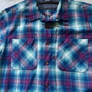 Ralph Lauren RRL Double RL Green Red Black plaids checks cotton work shirt -XL